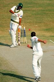 Image result for Inzamam falling over the stumps